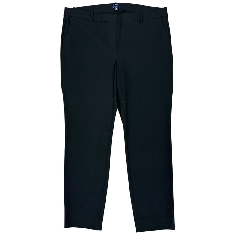 J. CREW Women's EUC Ruby Full-Length Stretch Twill Pant in Black | Size 18‎